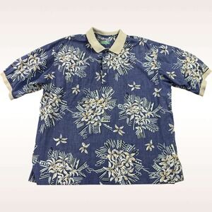 Vintage Reyn Spooner Popover Mens 3XL Hawaiian Floral Reverse Print Aloha‎ USA